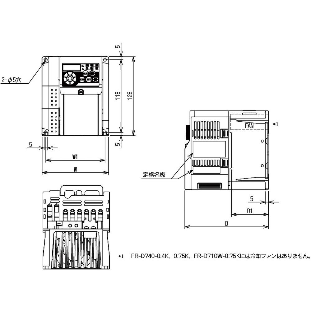 三菱 FREQROL D700 FR-D710W-0.75K FR-D710W-0.75K | Inverter FREQROL-D700 Series | MITSUBISHI